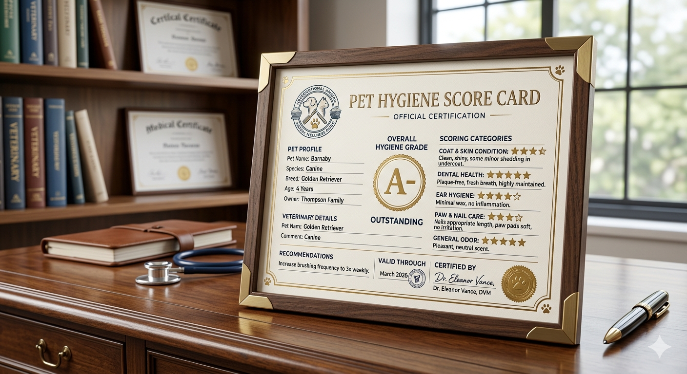 Pet Hygiene Scorecard booklet cover by One Health Globe