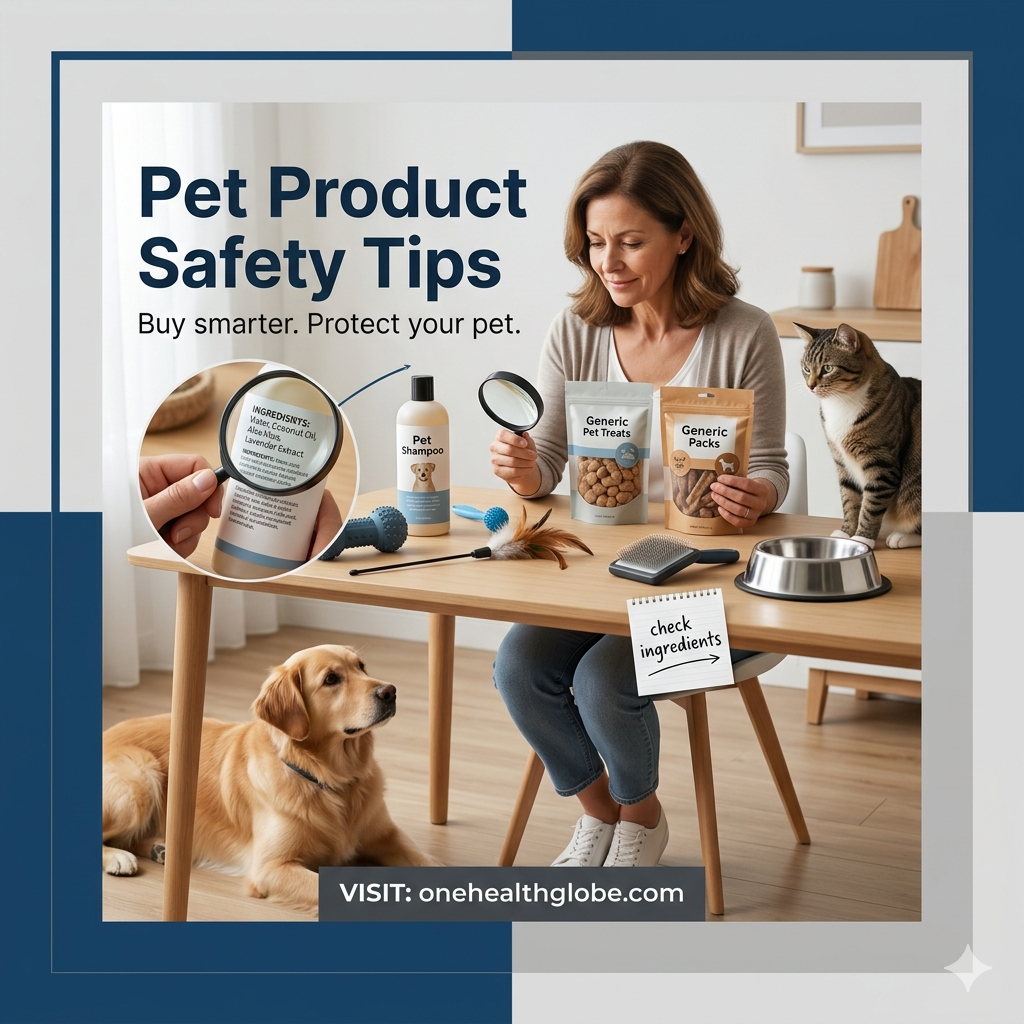 Pet product safety tips for pet owners checking toys, treats, grooming tools, and labels on World Consumer Rights Day