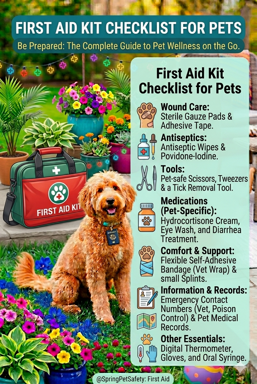 Pet first aid kit checklist booklet