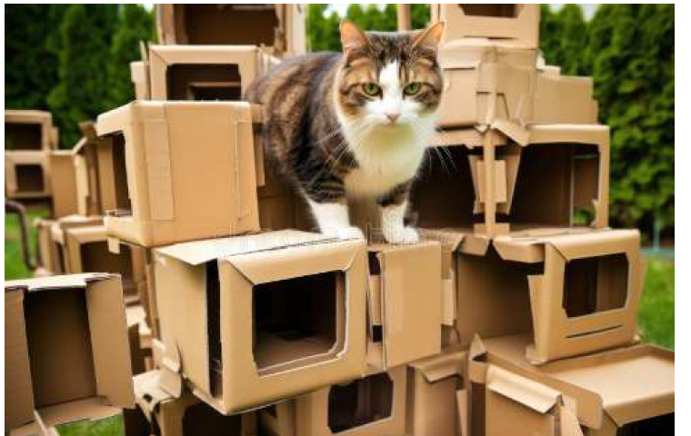 Day 6 cardboard box and tunnel exploration cat enrichment activity