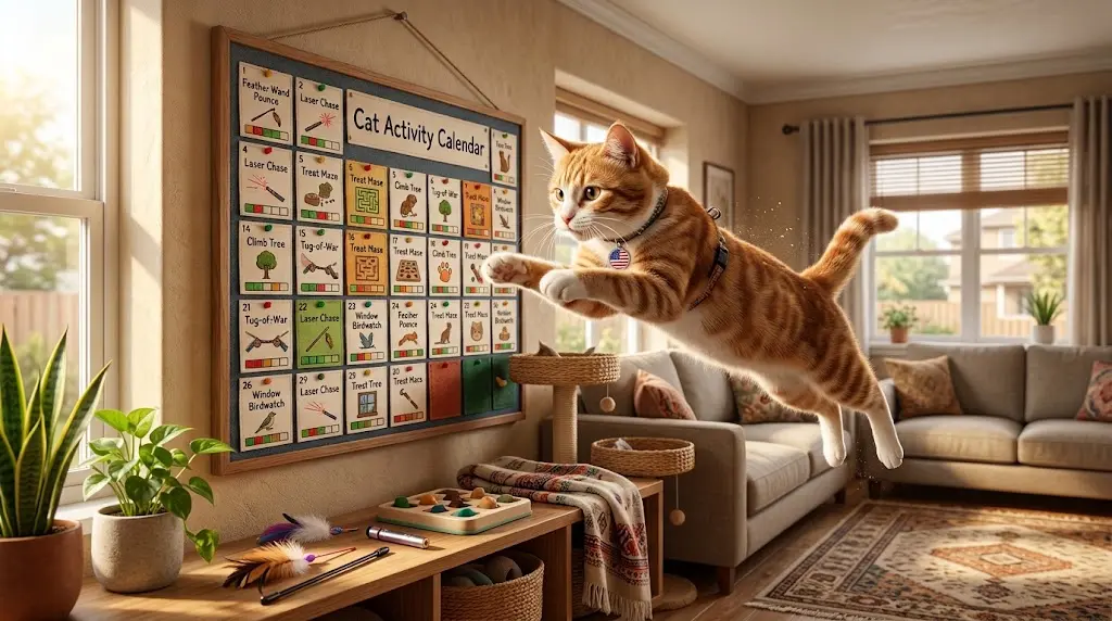 cat activity calender to boost cat health and wellbeing