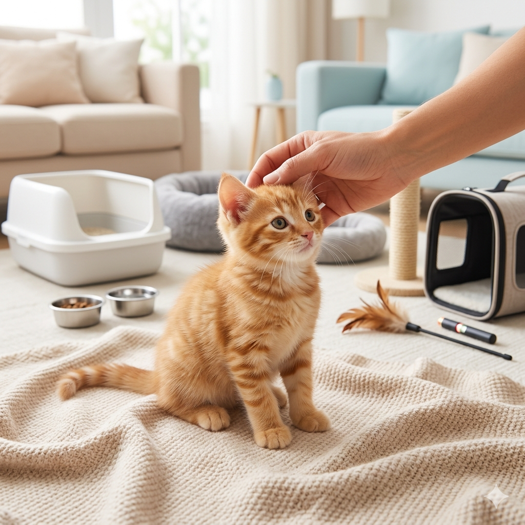 New Kitten Planner cover image with kitten milestones, feeding plan, litter training, play routine, and kitten vaccine schedule