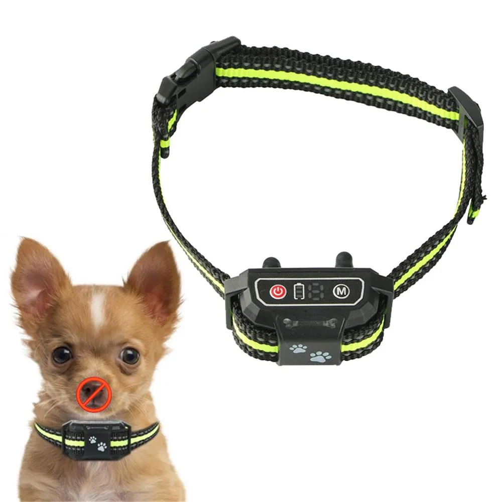 Humane vibration ultrasonic anti bark dog collar