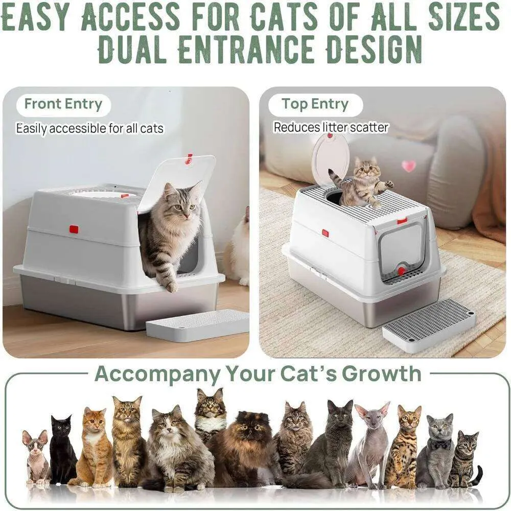 Self cleaning cat litter box with app control