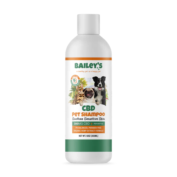 Bailey's CBD pet shampoo for flea and skin allergy relief
