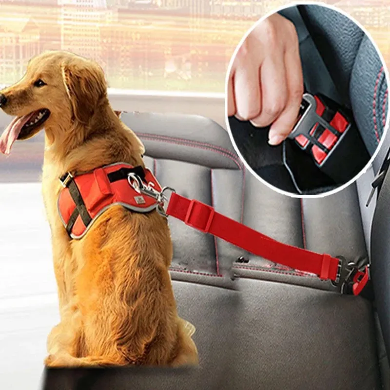 Crash tested adjustable pet car safety belt