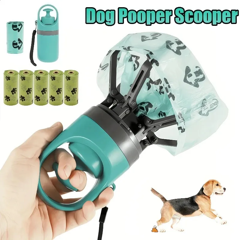 Hands free automatic poop scooper hygienic