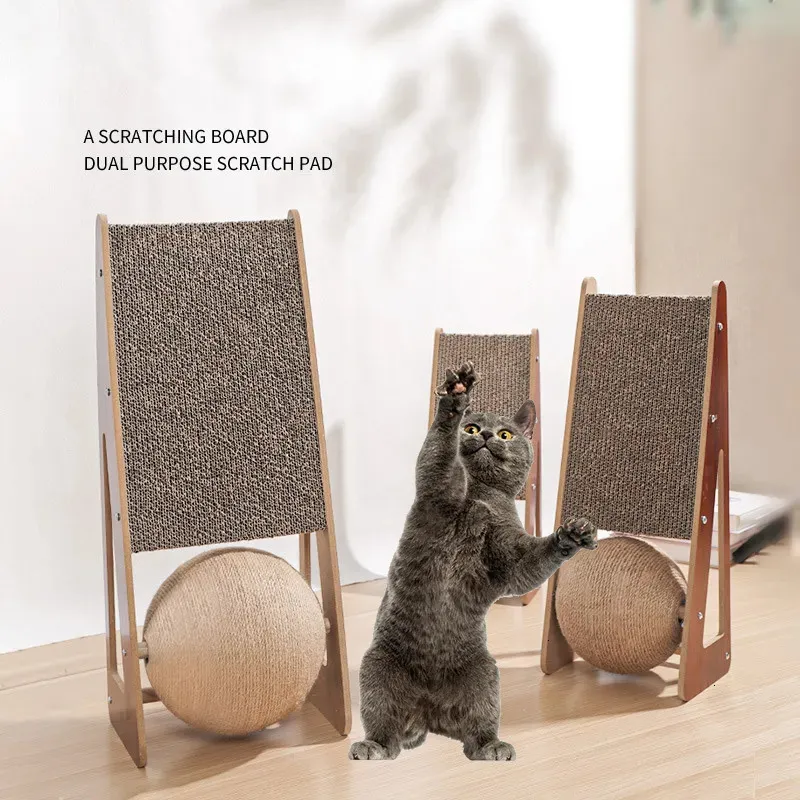 Reversible corrugated cardboard scratcher with catnip