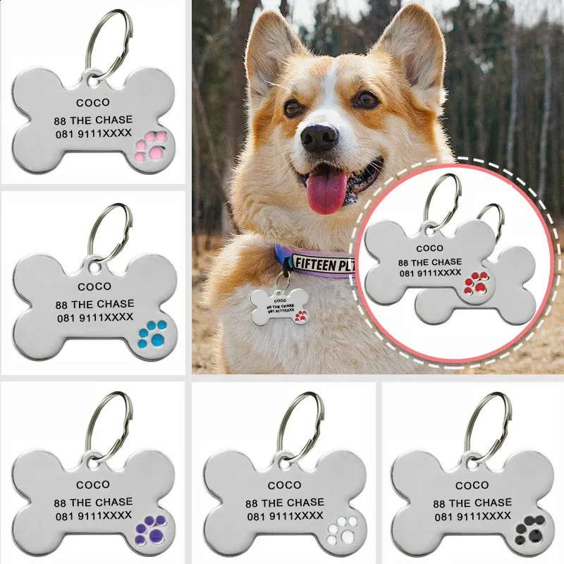 Custom engraved stainless steel pet ID tag