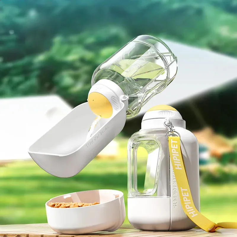 BPA free portable 2 in 1 pet water bottle bowl