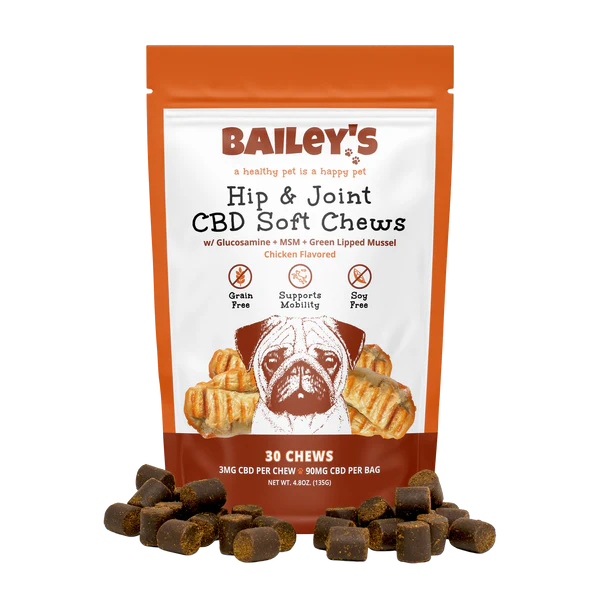 Bailey's CBD hip joint supplement dog vet-formulated full spectrum hemp