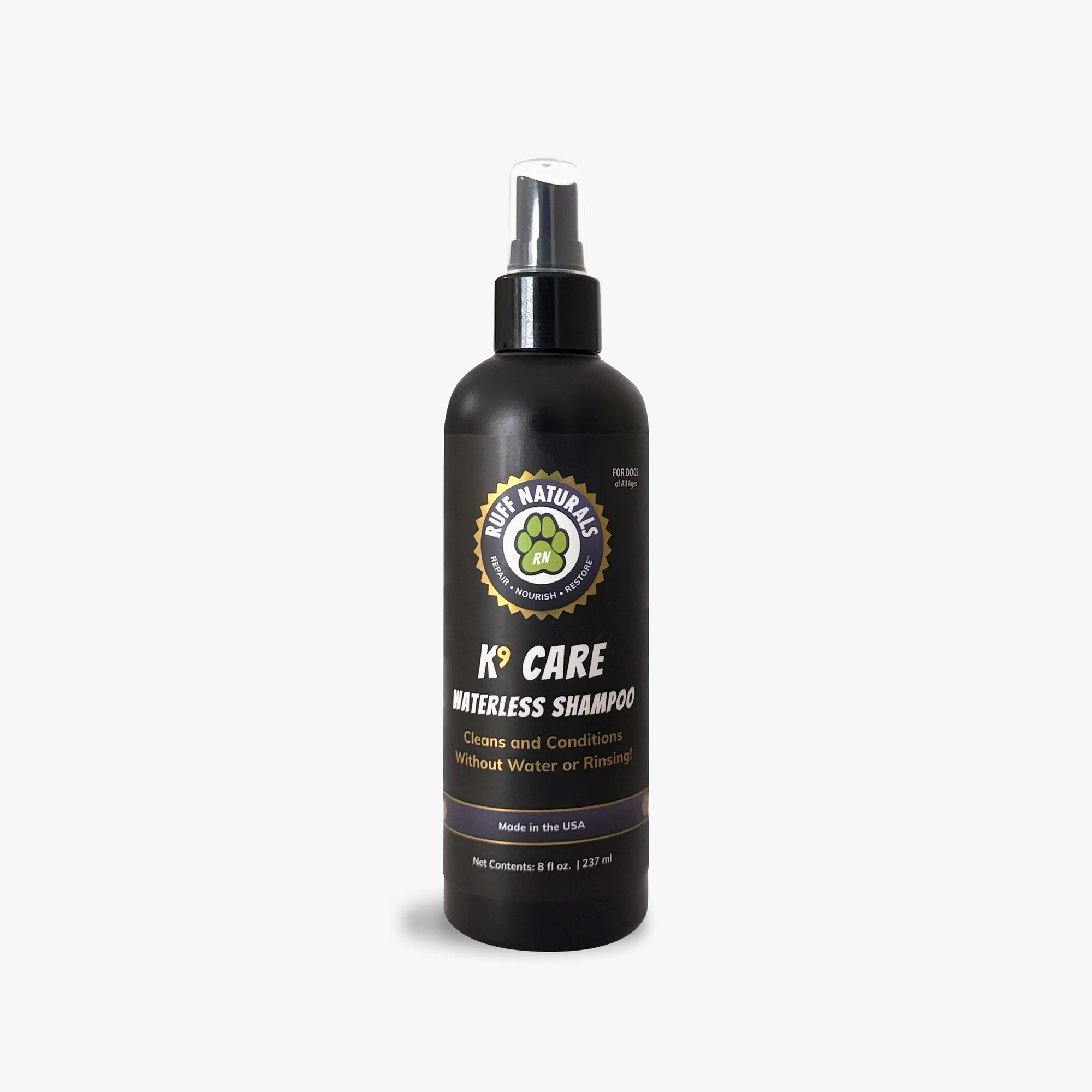 Ruff Greens K9 waterless shampoo dog cat coat care