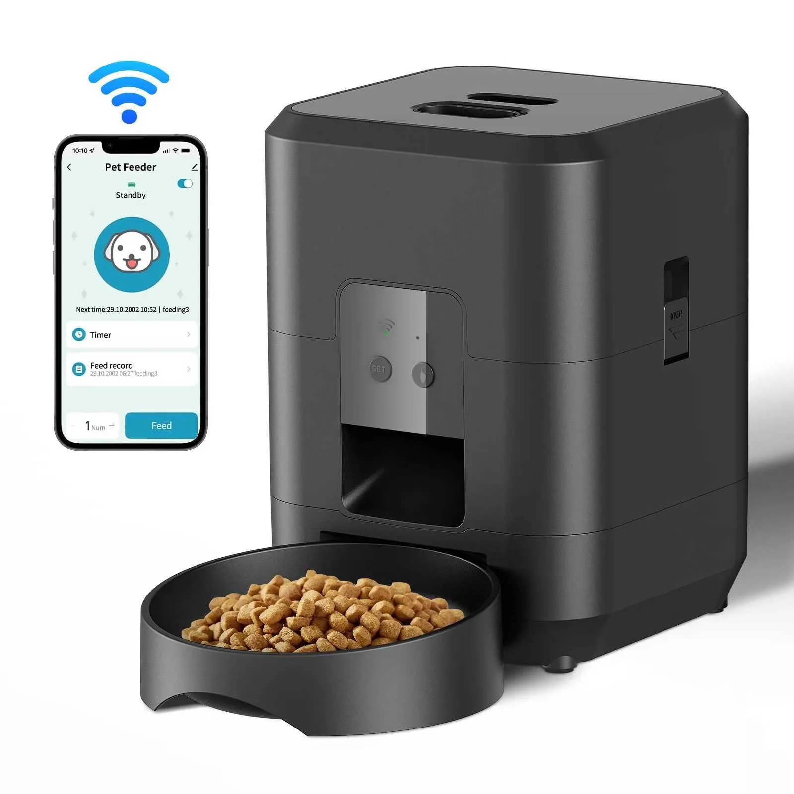 WiFi smart automatic pet feeder with camera