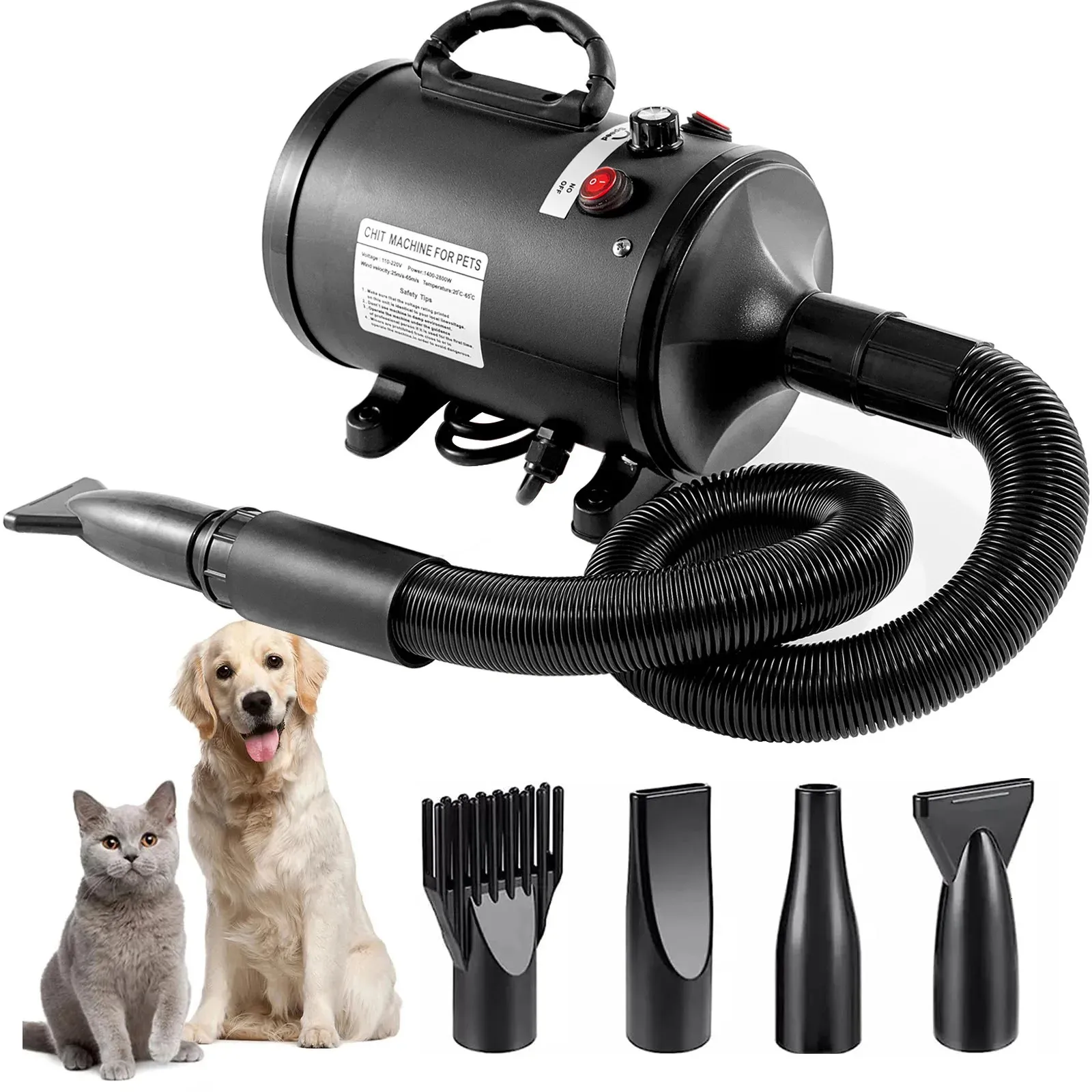 Low noise professional pet hair dryer