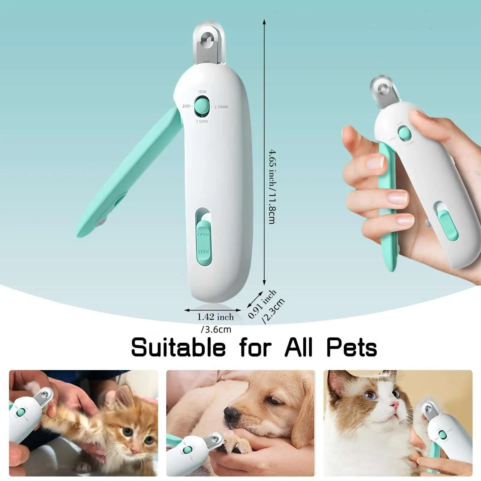 LED light pet nail clipper vet approved