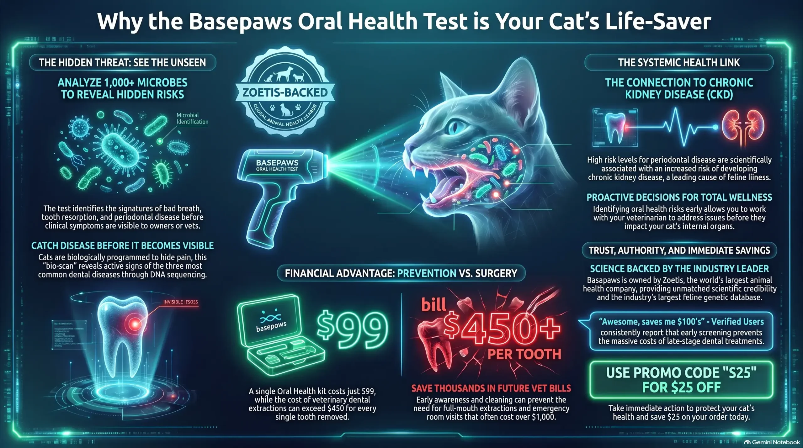 Basepaws cat oral health test kit