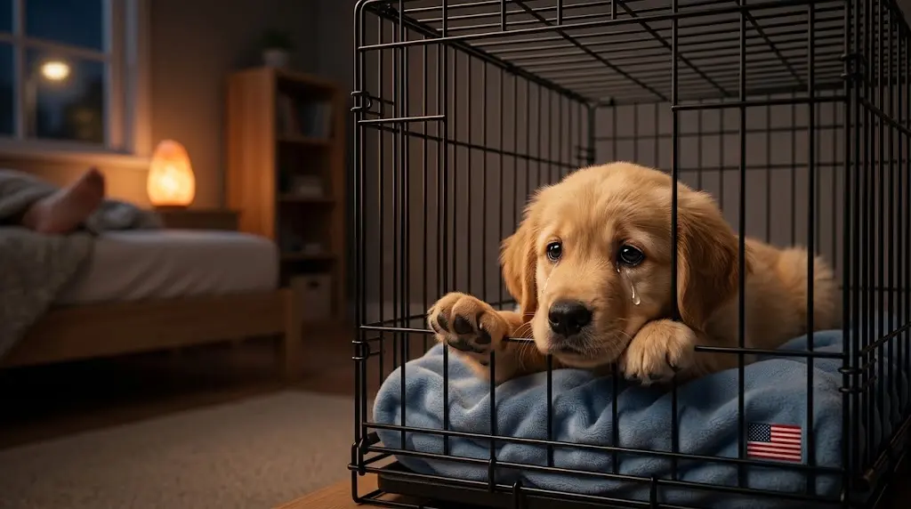 Puppy is Crying in Crate at the Night? Here’s Why (Vet & Trainer Tips) for US parents