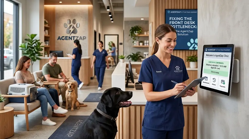 AI veterinary receptionist AgentZap pets care